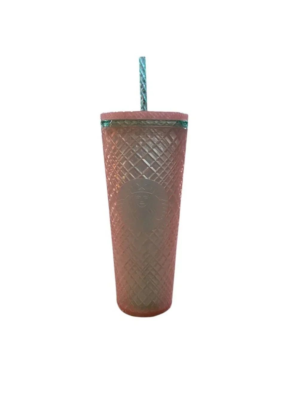 Starbucks 2023 Summer Jeweled Pearl PinkGreen Venti 24oz Cold Cup Collectible